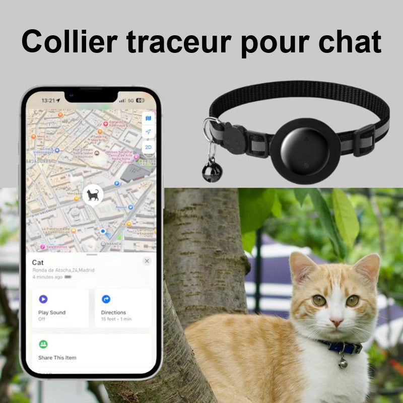 Collier traceur LocaliMinou pour chat, traceur inclus
