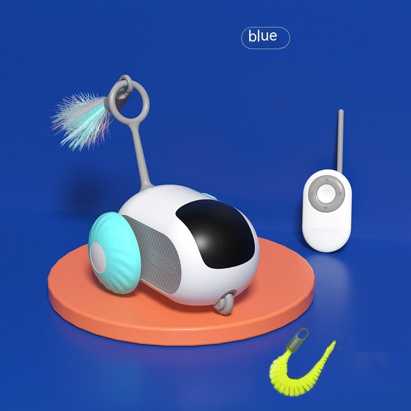 Le jouet CrazyMouse bleu et sa télécommande, la couleur incluse dans le kit